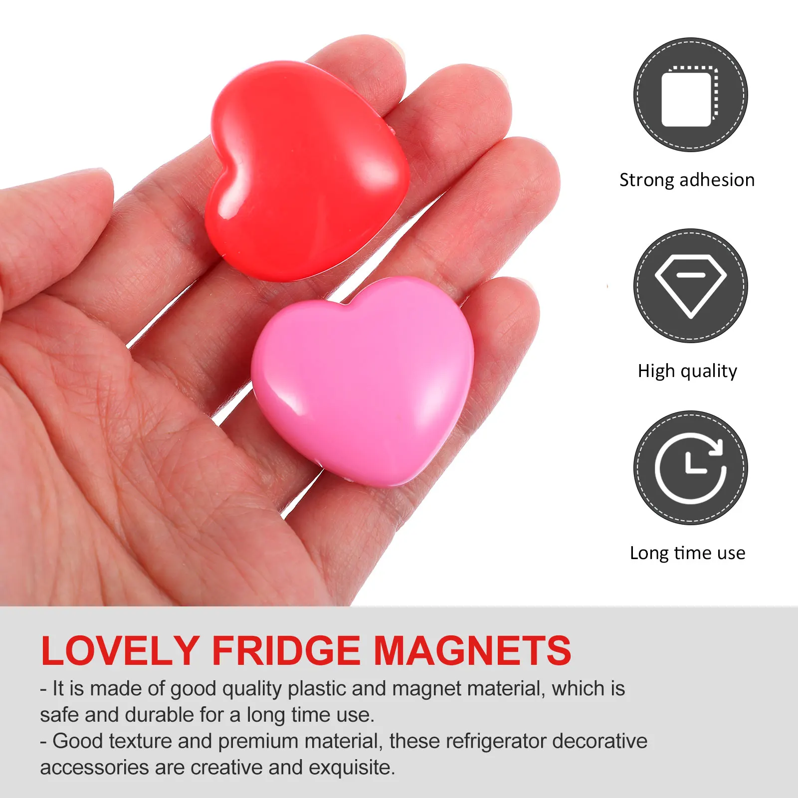 

24 Pcs Heart Shaped Fridge Magnets ABS Plastic Kitchen Decorative Accessories Magnetic naments for Home Refrigerator