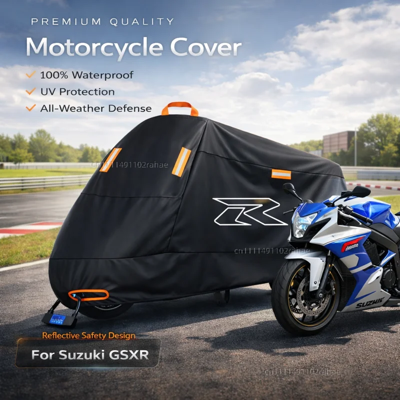 

For Suzuki 600 1000 Outdoor Motorcycle Cover Waterproof Heavy Duty Polyester Tarpaulin UV Protective Rain Dust Sun Scooter Cover
