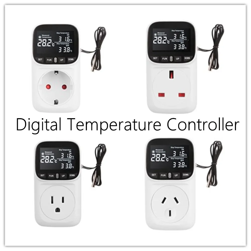 

Timer Socket Thermostat Digital Temperature Controller EU Plug Outlet With Timer Switch Heating Cooling 110V~240V