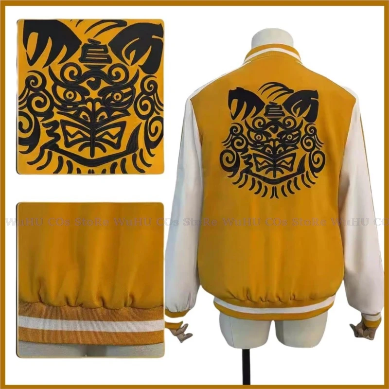 Anime Wind Breaker Shishitoren Jo Togame Cosplay Costume Embroidery Lion Den College Jacket Yellow Coat Man Woman Daily Suit