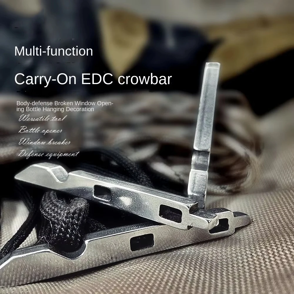 Emergency Keychain Window Breaker | EDC Car Escape Tool with Pry Bar & Bottle Opener | Multi-Function Survival Gear Crowbar Tool
