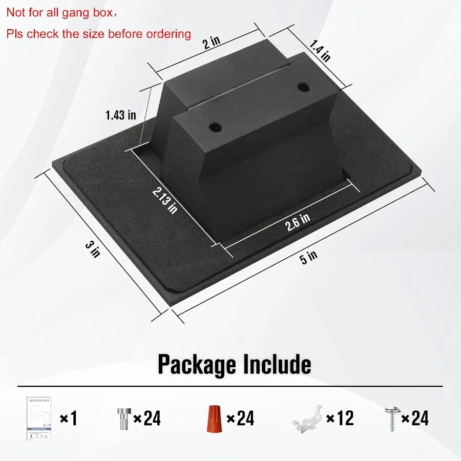 Pack LED Step Lights Outdoor Stair Light Indoor, V Low Voltage Color Changing 3CCT 3000K/4000K/5000K, 4W 150LM IP66 Waterproof