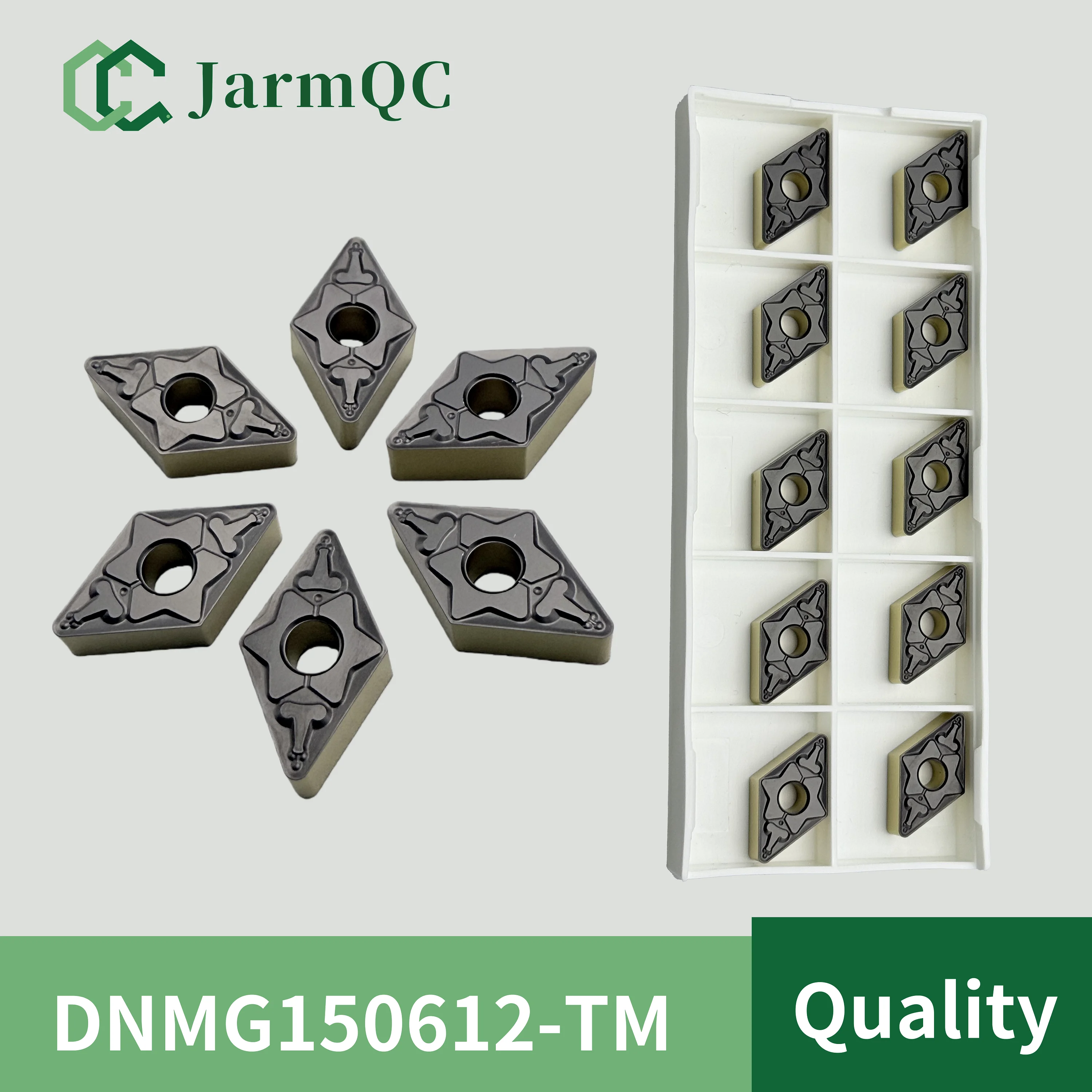 

JarmQC DNMG150612-TM Rhombus Outer Circular Lathe Blade Metal Turning Tool Carbide Inserts DNMG150608 for Steel Semi-finishing