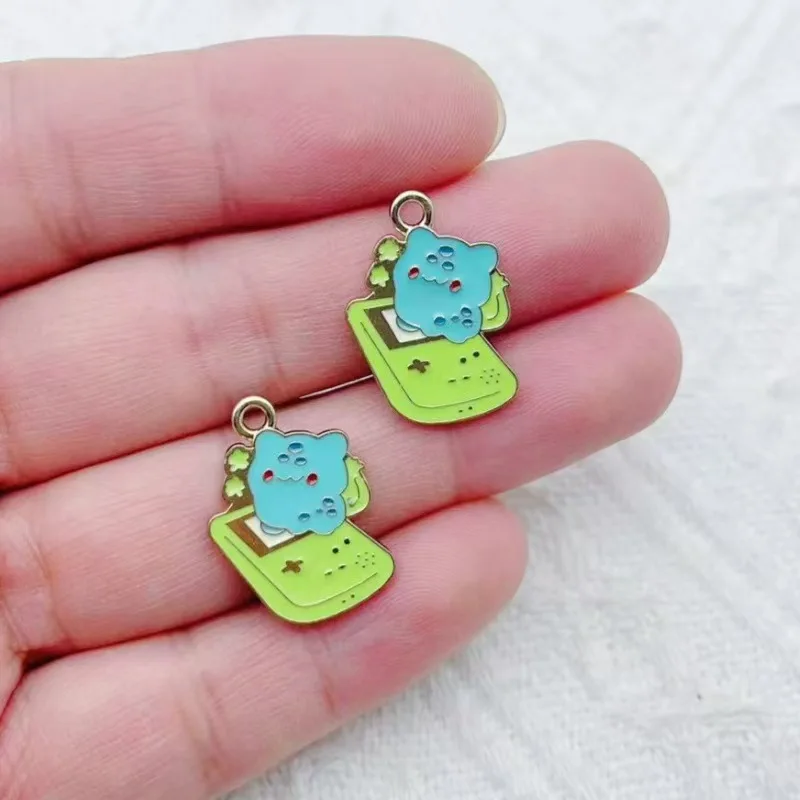 10pcs Cartoon Elf Game Console DIY Accessories Drip Oil Alloy Pendant Earrings Keychain Pendant Accessories Materials image 3