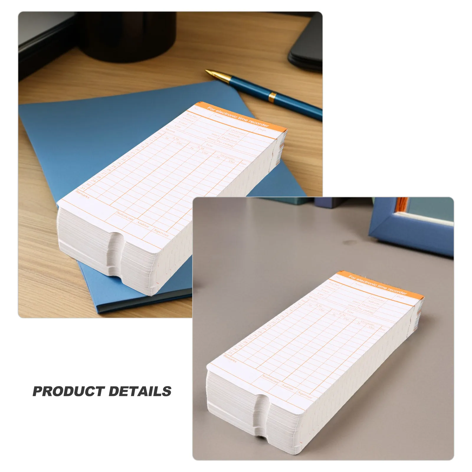 200 Sheets Payroll Record Employee Punch Time Clock Cards Weekly Daily Attendance Attendence