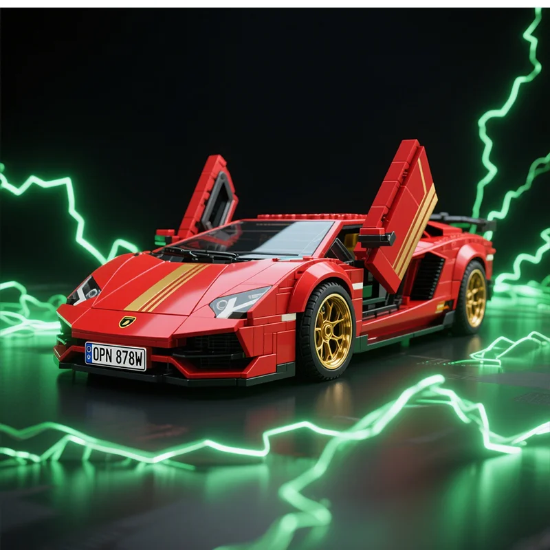 

Building Blocks 8 Compartment Car MOC City Speed Champion Model 299 Parts Creative Bricks Toy for Kids