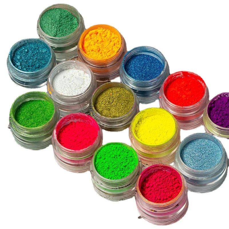 蛍光マットアイシャドウパレット 6Girds/ボックス カラフルなネオン顔料パウダー ハロウィンネイルアートデコレーション アイメイクアップパレット オレンジ