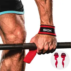 1Pair Weightlifting Straps Anti-Slip Silicone Lifting Wrist Straps Strength Training Deadlifts Crossfit Hand Grips Wrist Support