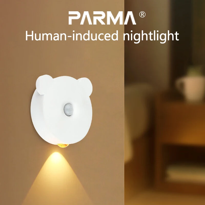 

Bedroom, bedside, stairs, dormitory, battery on, night light dimmable, human body induction charging nightlight.