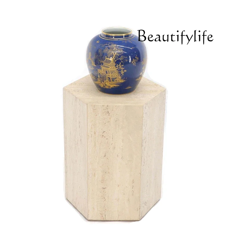 

C40 Nordic Light Luxury Creative Hexagon, Simple Marble Cave Stone Edge, Wabi Sofa Balcony Corner Table