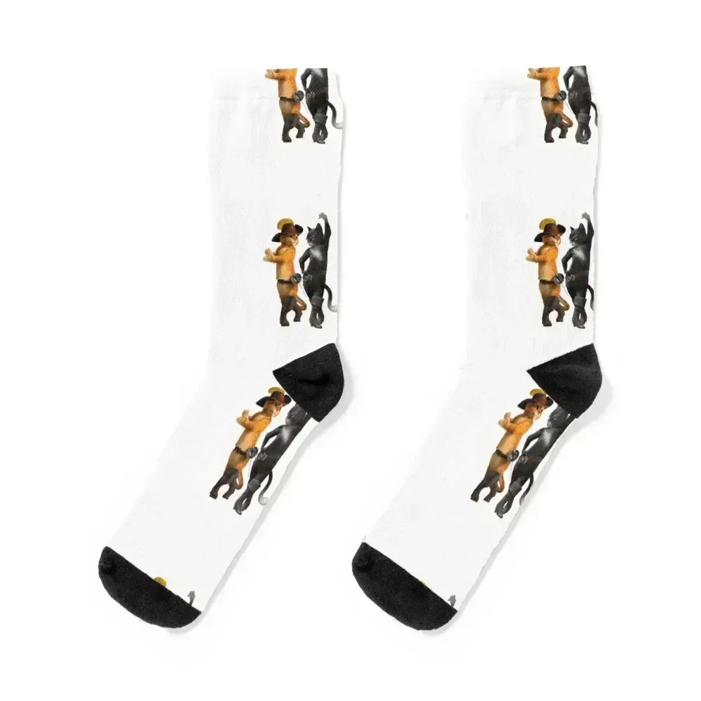 

Puss in Boots Socks Heating sock short anti slip football snow Boy Child Socks Women's