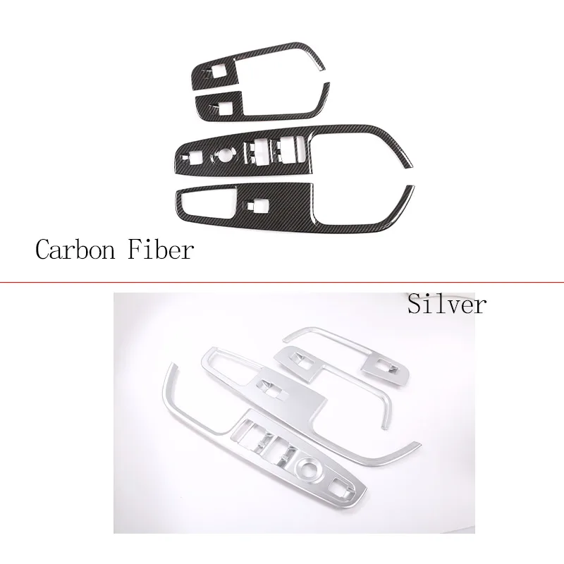 ABS Carbon Fiber For Alfa Romeo Stelvio 2017-2020 Window Lift Button Frame Cover sticker Car Accessories For Left hand drive