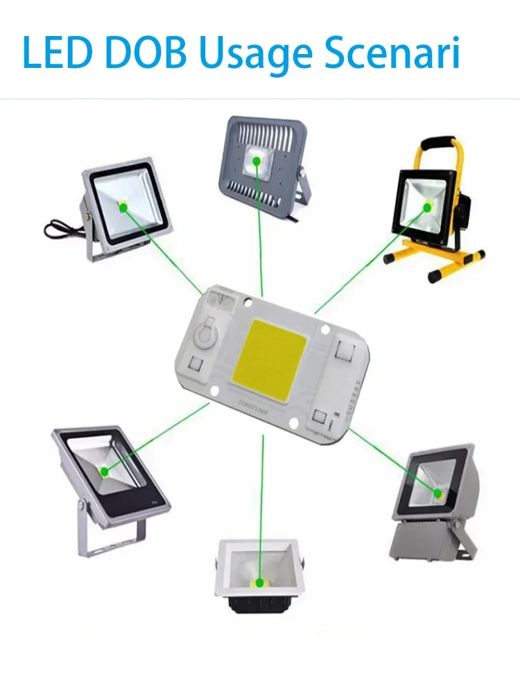 HANGYUE AC220V LED Driverless DOB 20W 30W 50W DIY module chipsi Smart IC Driverless Fit voor DIY Schijnwerper LED Spotlight