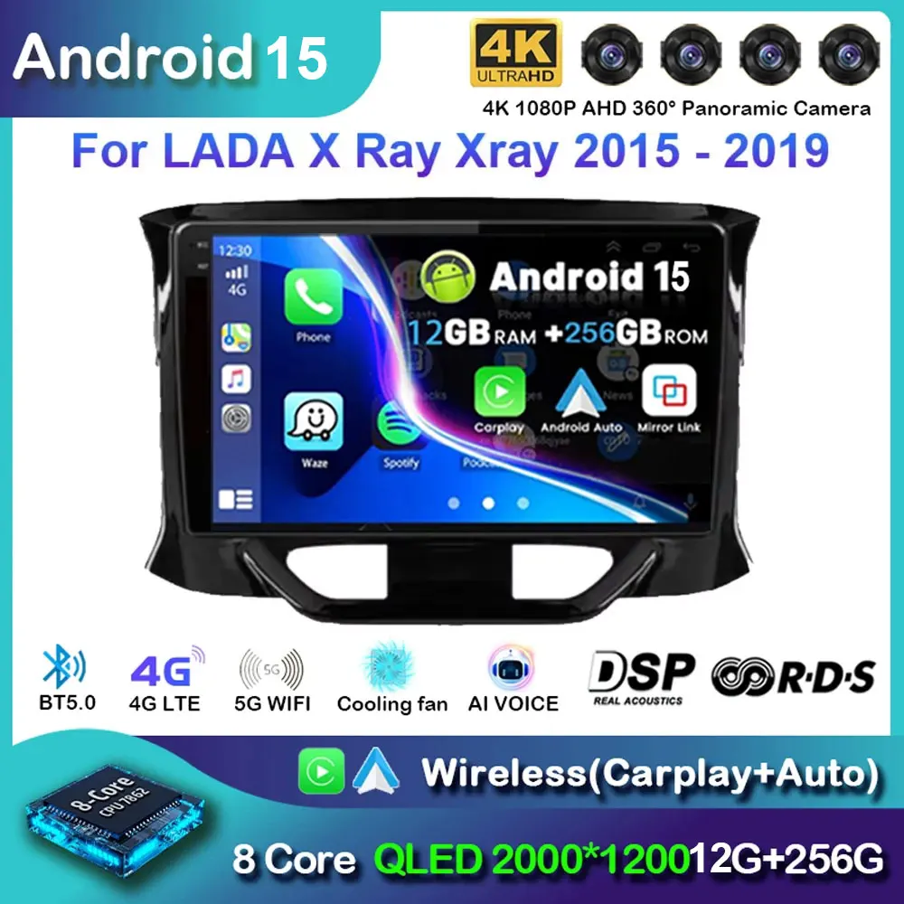 

Android 15 Car Radio For LADA X Ray Xray 2015 2016 2017 2018 2019 Navigation GPS Multimedia Video Player Stereo Carplay+Auto BT