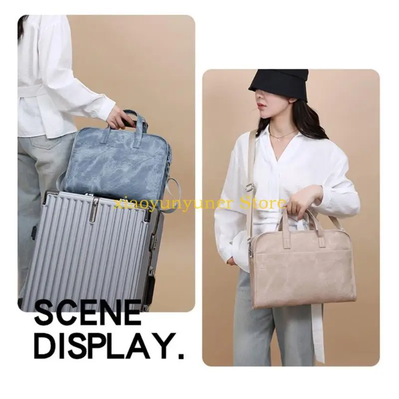 P9JB 14inch Computer Bag Waterproof Material Multiple Compartments Adjustable Shoulder Straps Travel Friendly Luggage Straps