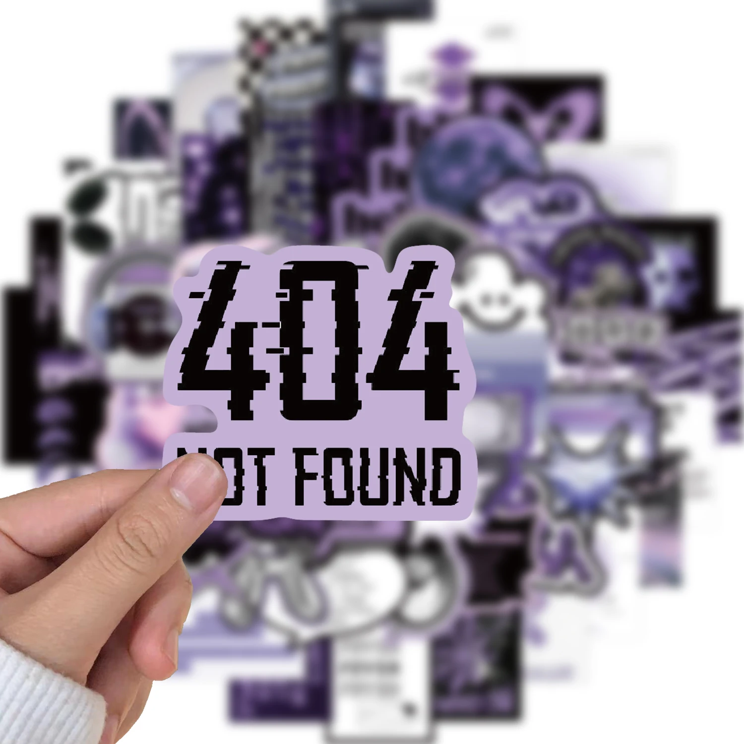 60PCS Creative Black Purple ins Style Series Stickers Cool Decoration DIY Skateboard Mobile Phone Computer Graffiti Sticker