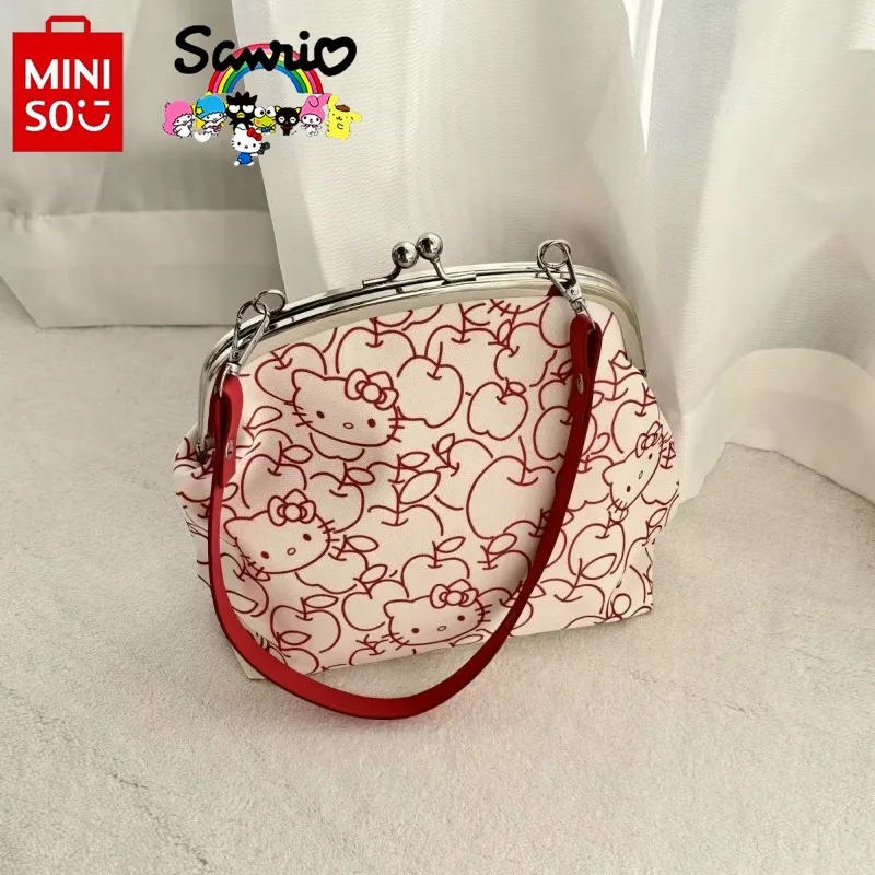 

Miniso Hello Kitty 2025 New Women's Handbag Fashion High Quality Women's Banquet Bag Small Fresh Versatile Women's Buckle Wallet