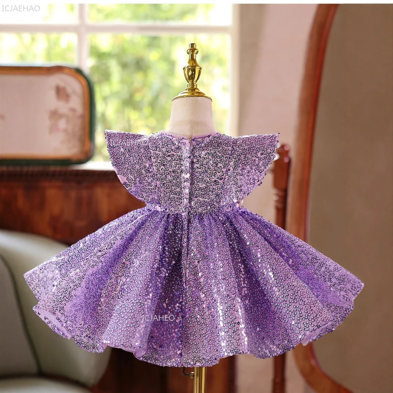 جديد الأطفال الفتيات أول عيد ميلاد ثوب الترتر فستان حفلة للأميرات لمضيف أداء البيانو مسابقة الاحتفال الرسمي زي #5