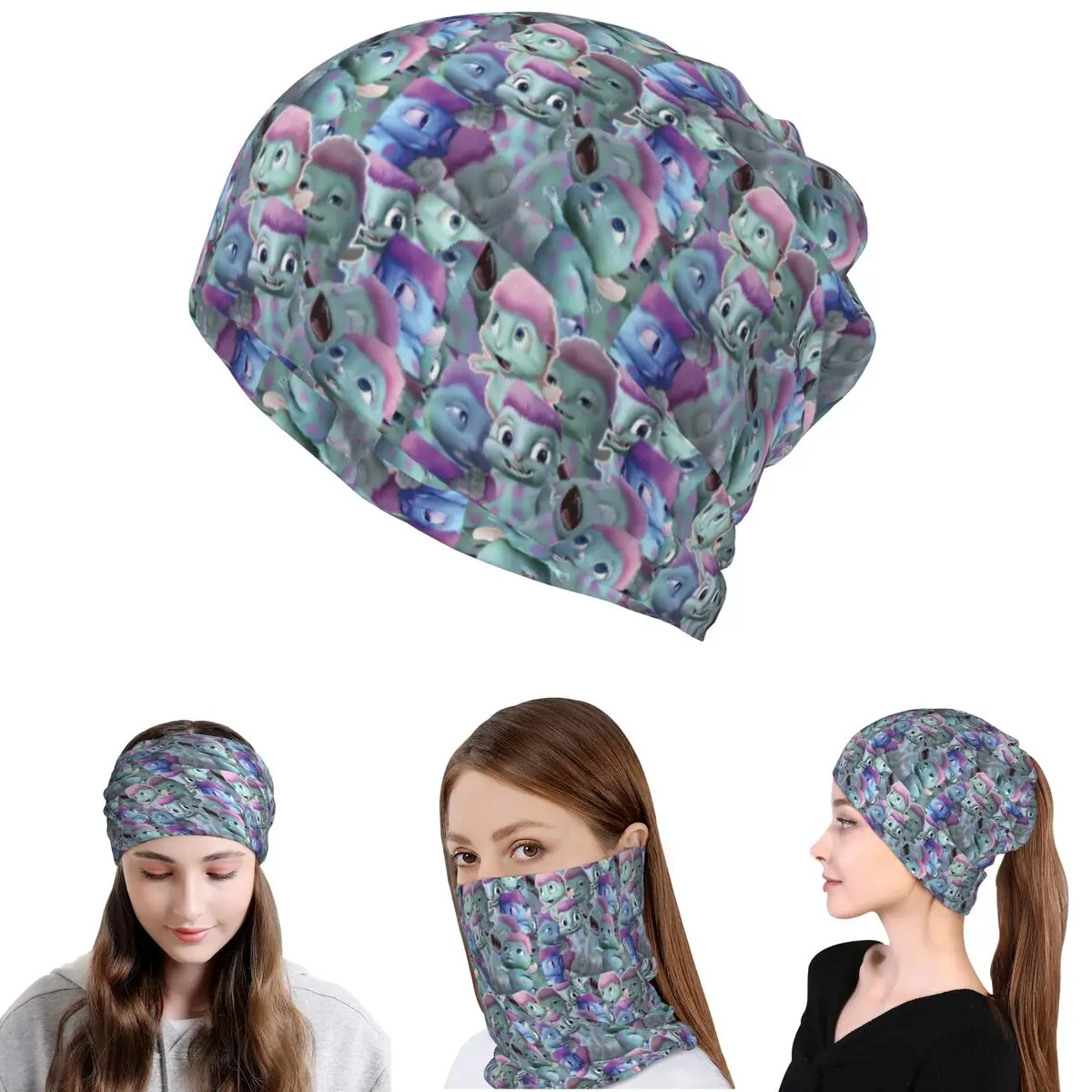 Bibble Collage Bandana Neck Cover Wrap Scarf Multifunction Face Mask Beanies Hat for Men Women Adult Winter