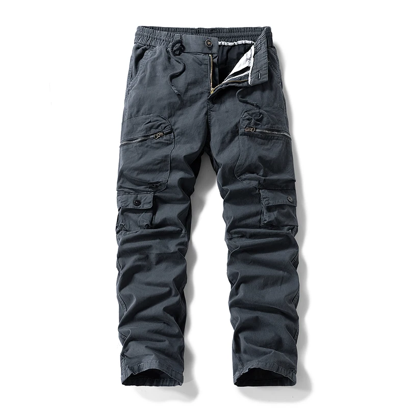

Мужские повседневные прямые рабочие брюки с несколькими карманами, модные универсальные весенне-осенние новые стильные длинные брюки в корейском стиле
