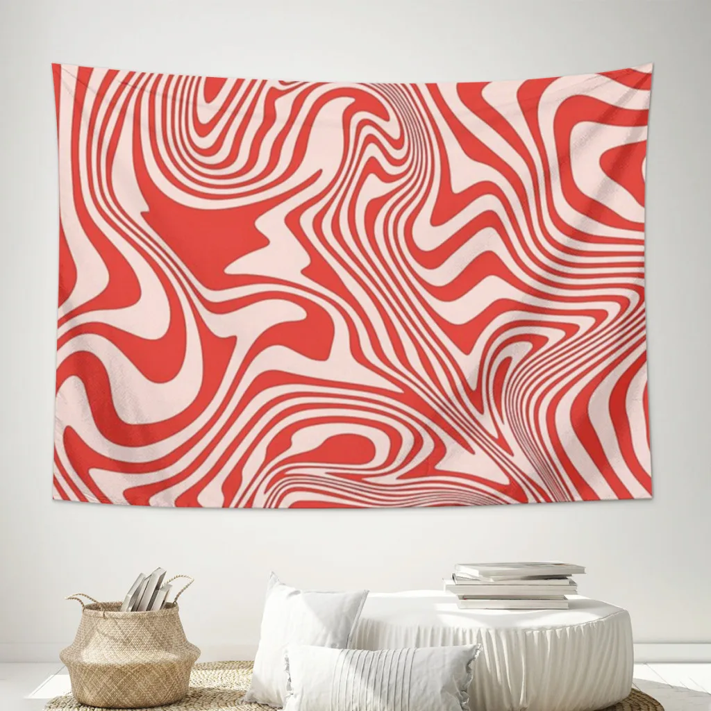 

Modern Liquid Swirl Abstract Pattern in Retro Printed Tapestry,Decorative Tapestry Suitable For Living Room And Bedroom