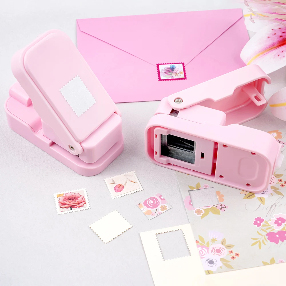 1x0.8inch Postage-Stamp Rectangle Paper Punch Layering Rectangular Craft Punches With Alignment Cutout Design for Card Making