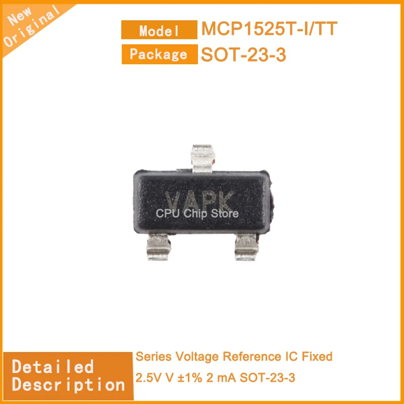 10~100PCS  New Original  MCP1525T-I/TT  MCP1525T-I  Series Voltage Reference IC Fixed 2.5V V ±1% 2 mA SOT-23-3