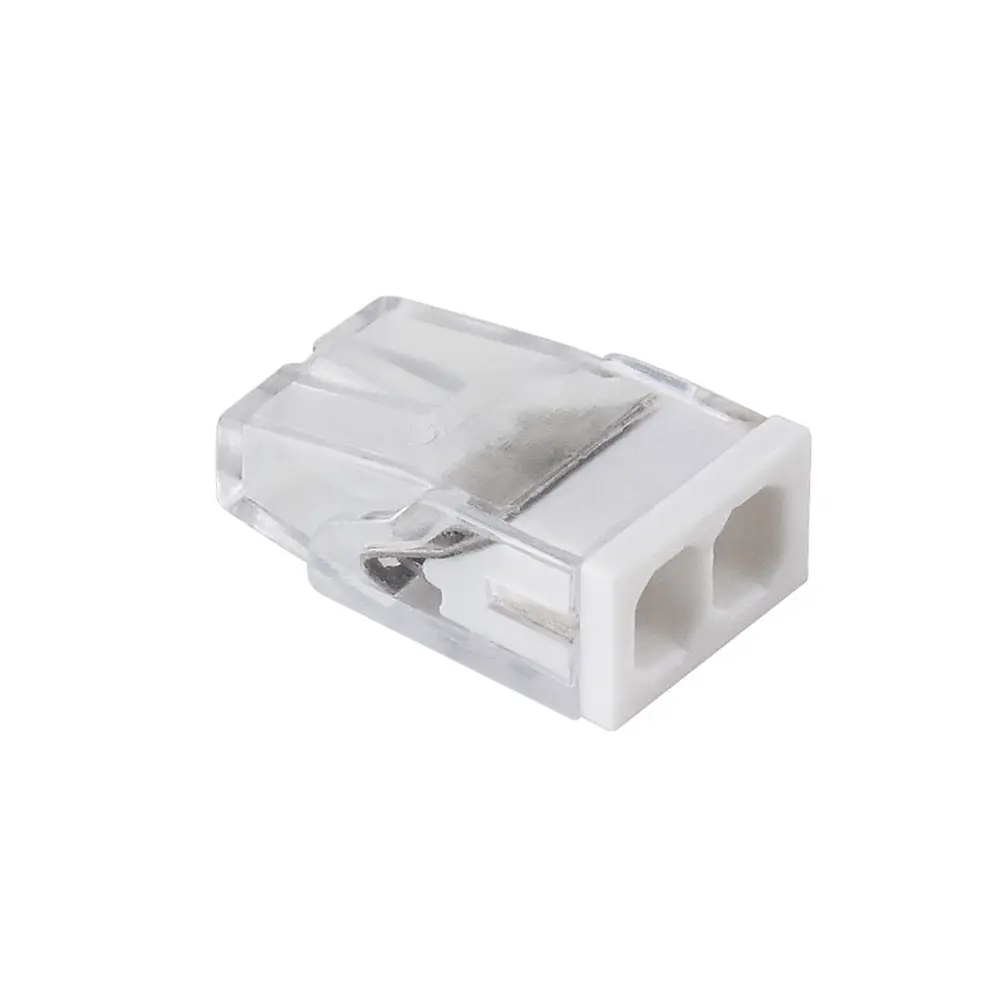 50Pcs Mini Quick Wire Connectors 2 Ports Terminal Block Hard Stainless Easy Electric Quick Push-In Light House Wiring