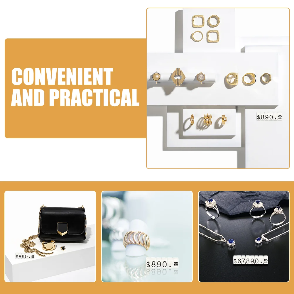 15 Strings Cubes Number Pricing Label Stand Tags for Retail Jewelry Price Counter