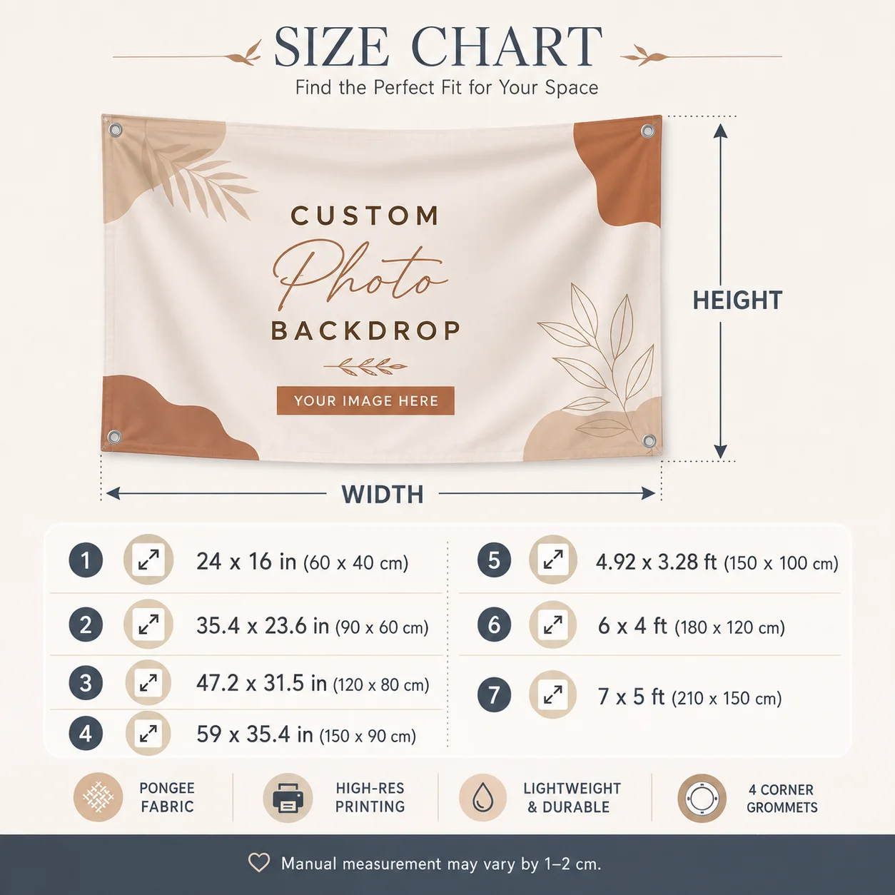 Backdrop Kain Pongee Kustom, S - Home Decor Event ulasan dan harga