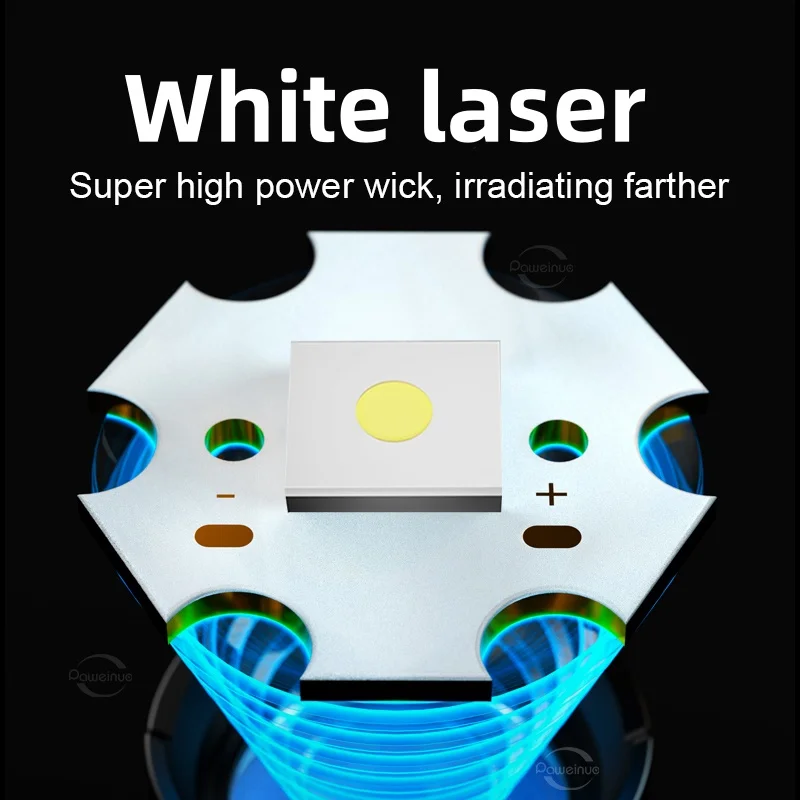 Latest White Laser Flashlight High Power Super Bright Torch Rechargeable 26650 Waterproof Torch Light Outdoor Camping Lantern