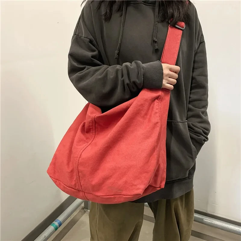 

Женская сумка на плечо, большие холщовые сумки через плечо для женщин, 2023 хлопчатобумажная ткань, модная женская школьная сумка, сумки