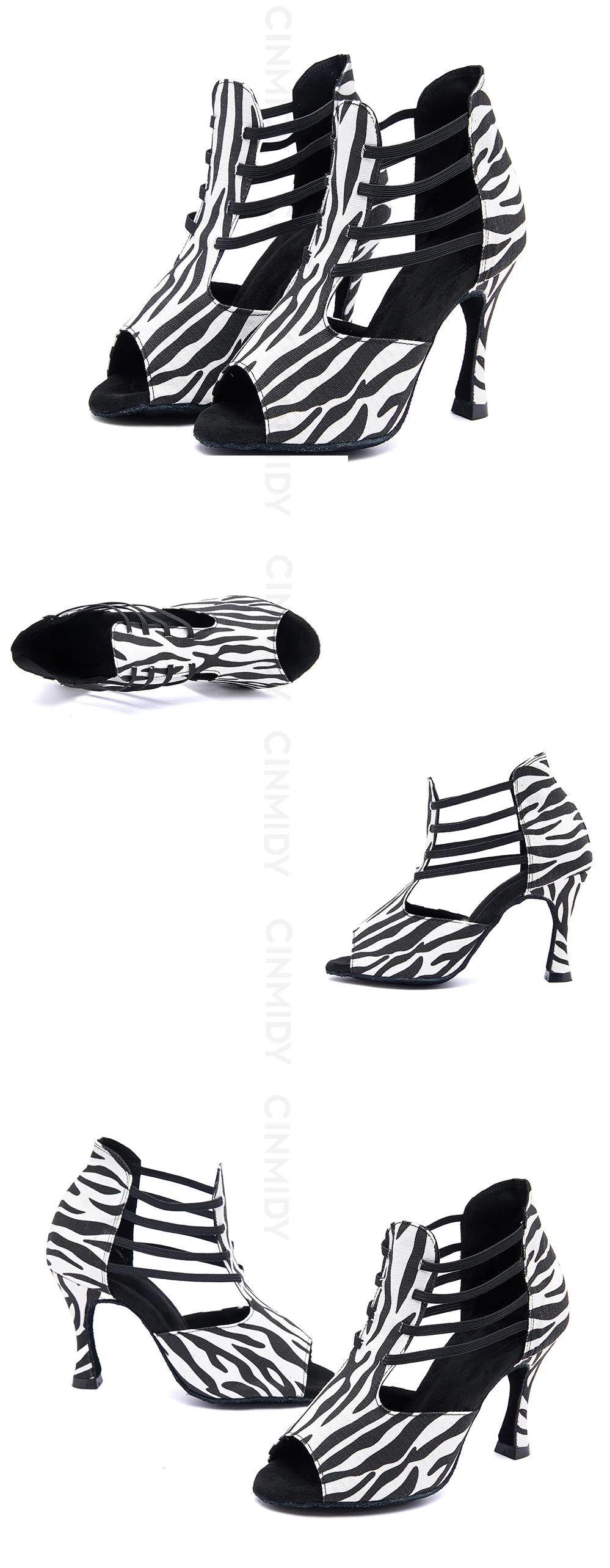 CINMIDY Latein-Tanzschuhe für Damen, Weichsohlen-Samba-Salsa-Absatzschuhe, Ballsaal-Tanzschuhe, Damensandalen, Partyschuhe – Detail 14
