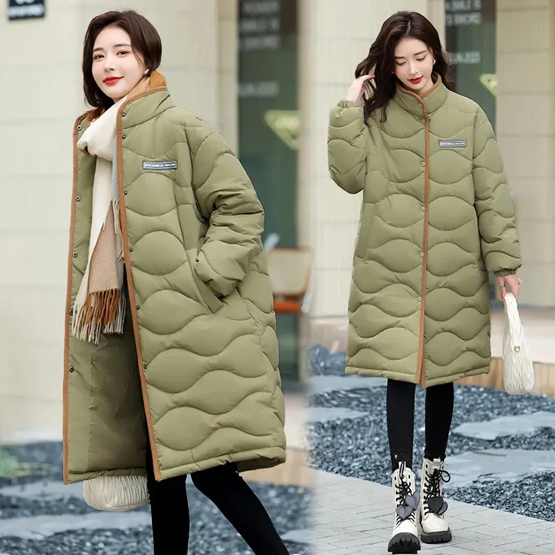 

New Couple Outfits Down Cotton Jackets Autumn Winter Male Female Long Parka Outerwear Cotton Clothes Unisex Style Quilted Jacket