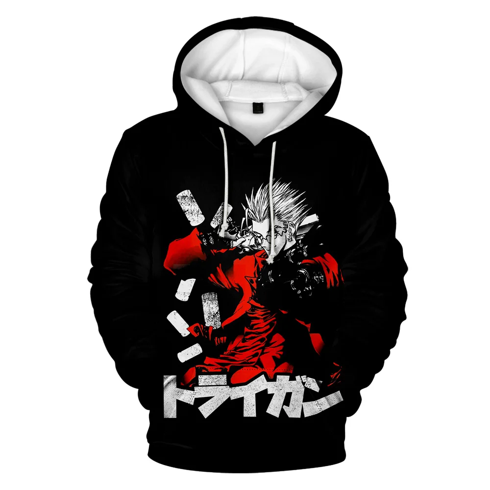 Trigun-Sweat à capuche Stampede Anime pour hommes et femmes, sweat à manches longues, streetwear Harajuku, nouveaux vêtements 3D manga japonais