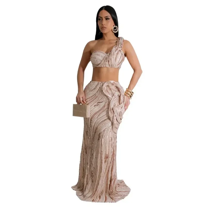 

Dashiki African Clothes for Women Summer Sexy African Sleeveless Top Long Skirt 2 Piece Matching Sets African Clothing Outfits