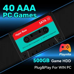 AAA&PC Game Consoles Gaming Hard Drive Built-in 40 PC Games Plug&Play For WIN PC/Laptop Gaming HDD Pre-loaded Playnite System
