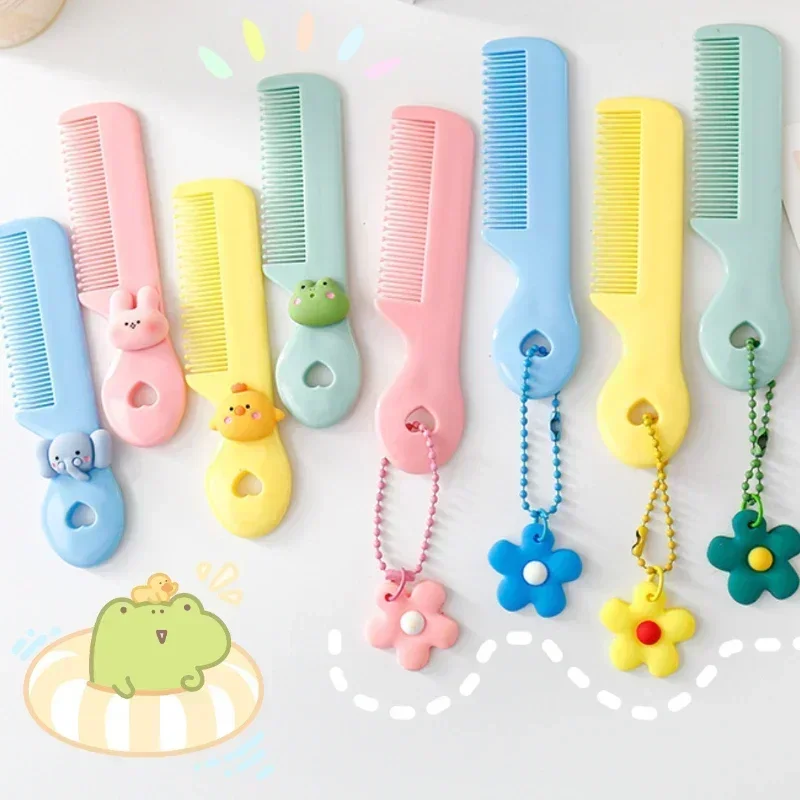 Cute Kawaii Comb for Baby Girl Boy Small Korean Style Cartoon Animal Floral Protable Hair Brushes Kids Hair Accessories Tool