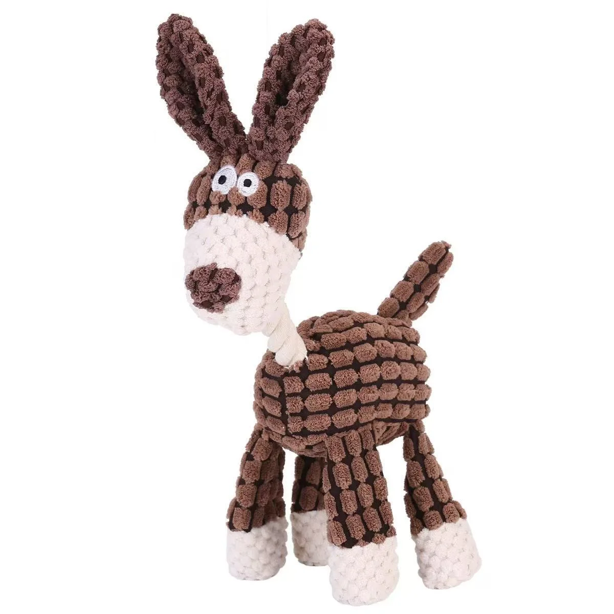 Squeaky Dog Plush Toy Donkey Giraffe Shape Durable Bite Resistant Pet Chew Toy Teeth Cleaning Interactive Toy for Small Medium L