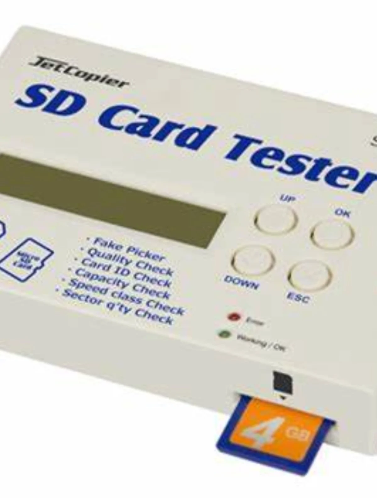 

Japan Chuangpeng SD card tester Jetcopier SDTR-01 is easy to carry around for quick inspection.