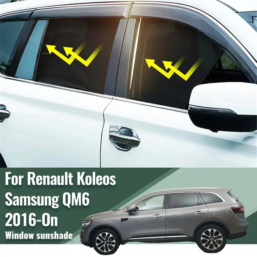 

For Renault Koleos Samsung QM6 2016-2023 2024 Magnetic Car Sunshade Shield Front Windshield Curtain Rear Side Window Sun Shades