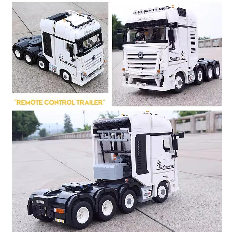 NA STANIE YC-QC007 MOC Techniczny Samochód Ciężarowy Zdalnie Sterowany 1:10 Klocki Model DIY Zabawki Zestaw Prezentów Świątecznych dla Dzieci