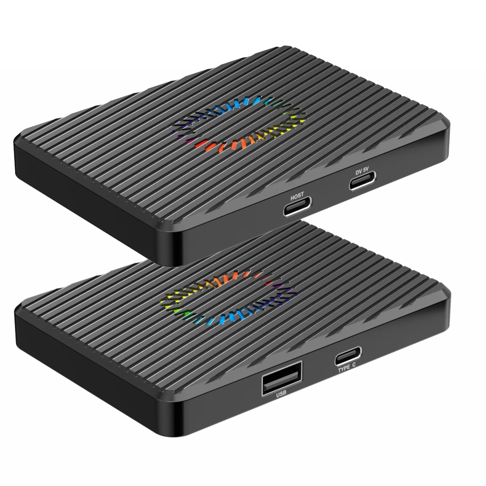 Dual Bays M2 NVME SATA SSD Enclouse RGB 10Gbps PCIe NVME محطة إرساء USB3.2 الحالة الصلبة M.2 صندوق القرص الصلب محول للكمبيوتر الشخصي