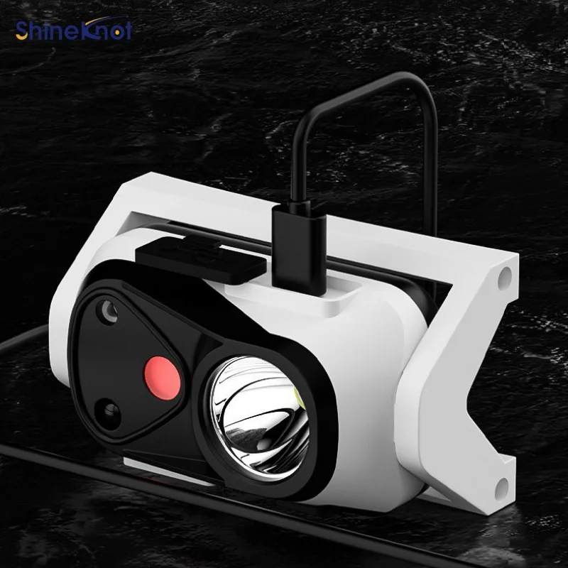 SHINEKNOT Outdoor High Brightness Headlight Rechargeable Head Mounted Lighting Induction Flashlight Night Fishing Searchlight