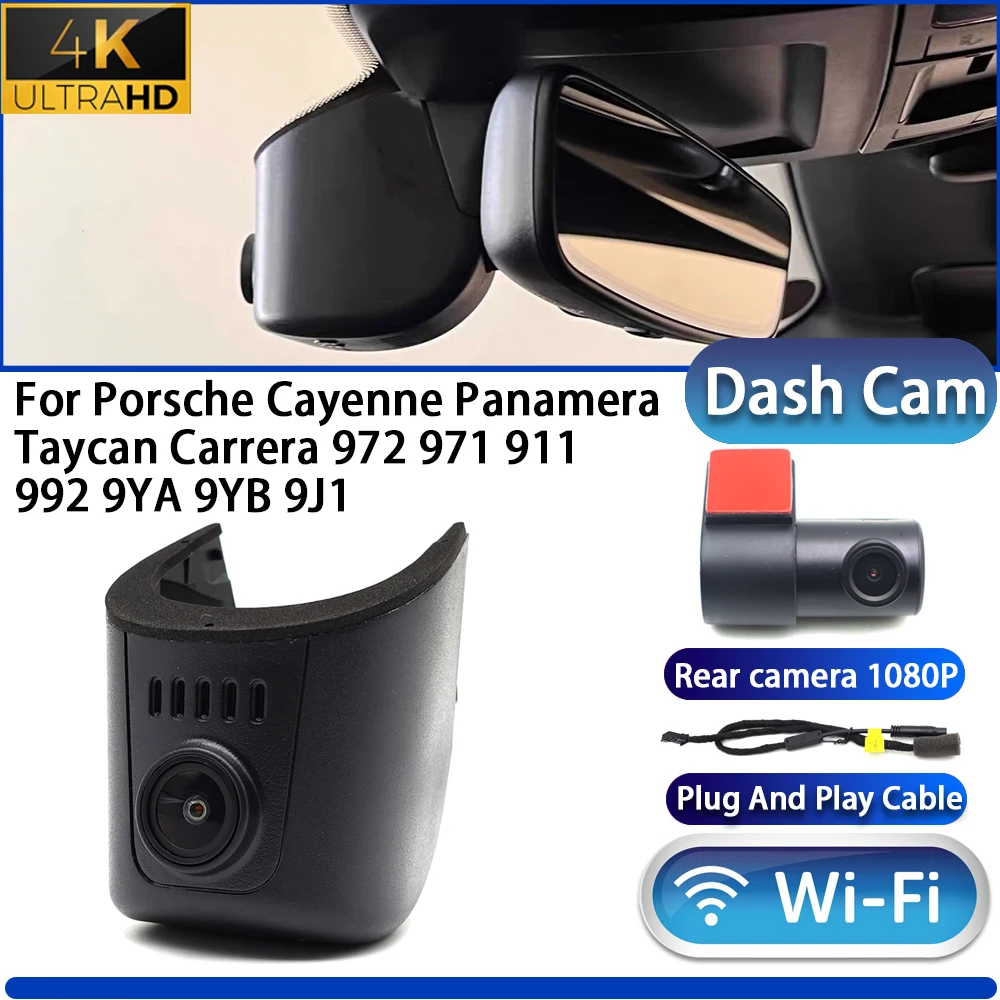 Câmera DVR com Wi-Fi Plug and Play para Porsche Cayenne, Panamera, Taycan, Carrera 972, 971, 911, 992, 9YA, 9YB, 9J1, 4K, gravador de vídeo.