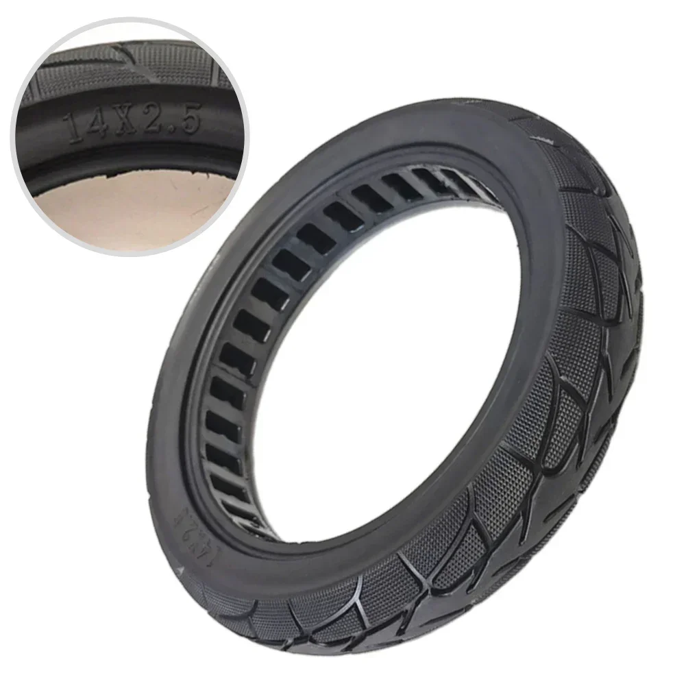 14 Inch 14x2.50 Solid Tire 2.50-10 No-inflation Tyre Rubber Tires Replace Parts Electric Bicycle Accessories