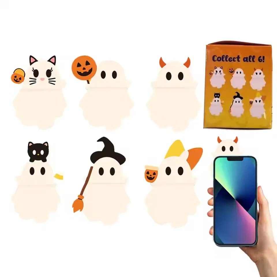هالوين شبح الهاتف الأصدقاء شبح صغير أرقام لاصق ملحقات الهاتف لطيف عصا على شبح الهاتف توبر لديكور الهاتف الذكي