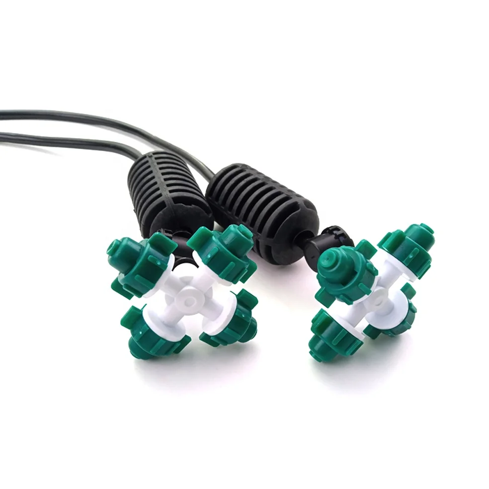 1PCS Cross Hanging Misting Sprinkler Assembly, Fog Spray Nozzle for Greenhouse Garden Cooling Irrigation