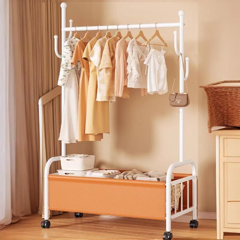 Movable Hooks Indoor Clothes Hanger Modern Metal Space Saving Baby Clothes Drying Rack Rail Skirt Cabides Para Roupas Decorative