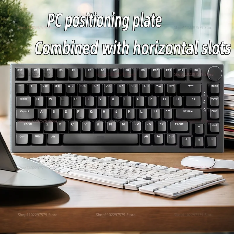 لوحة مفاتيح ميكانيكية AK820 75% مثبتة على الحشية لاسلكية من النوع C سلكية بإضاءة خلفية RGB لوحة مفاتيح ألعاب قابلة للتبديل السريع مع شاشة TFT